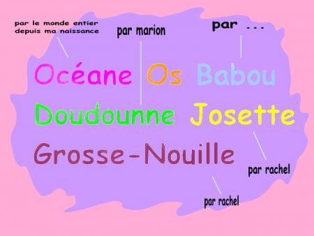 tous mes surnoms